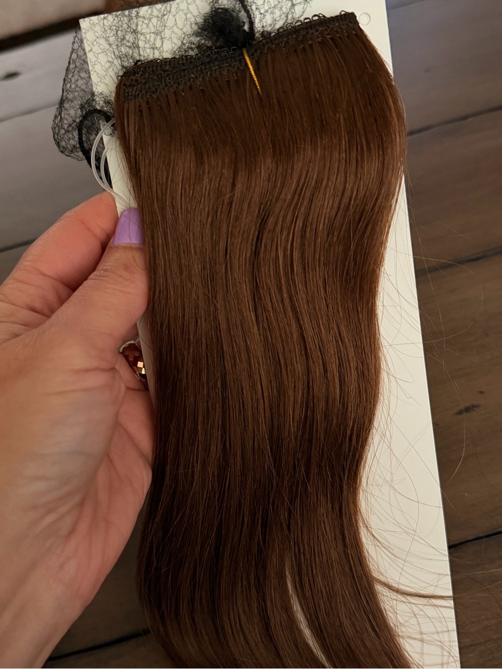 18” Dark Brown #4 Halo‎ Fishwire Clip-In Human Hair Extension 1pc #033 - Picture 8 of 14